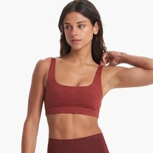 Vuori Lux Rib Daily Bra in Currant Heather (unlined)